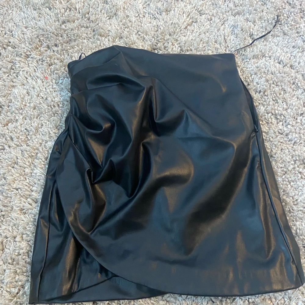 Zara leather mini skirt